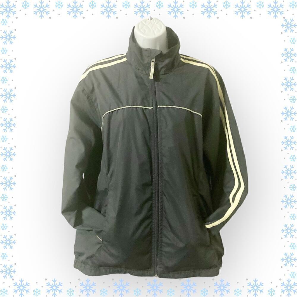 BCG Women's Large Gray Yellow Stripe Track Jacket